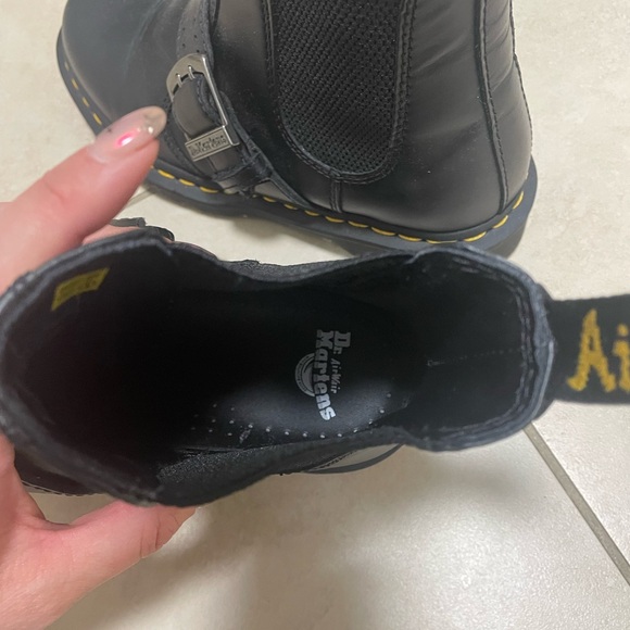 Dr. Martens Black Boots with Yellow Stitching - Picture 3 of 3